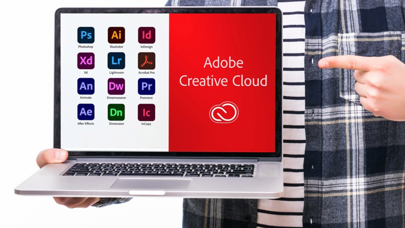 Laptop showing Adobe Creative Cloud app icons: Adobe Education licensing for UAE schools and universities through PRO TECHnology, an authorised Adobe reseller