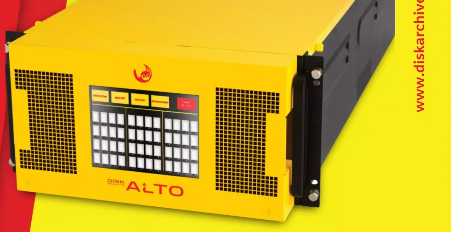 Disk Archive ALTO archive enclosure with a yellow front panel
