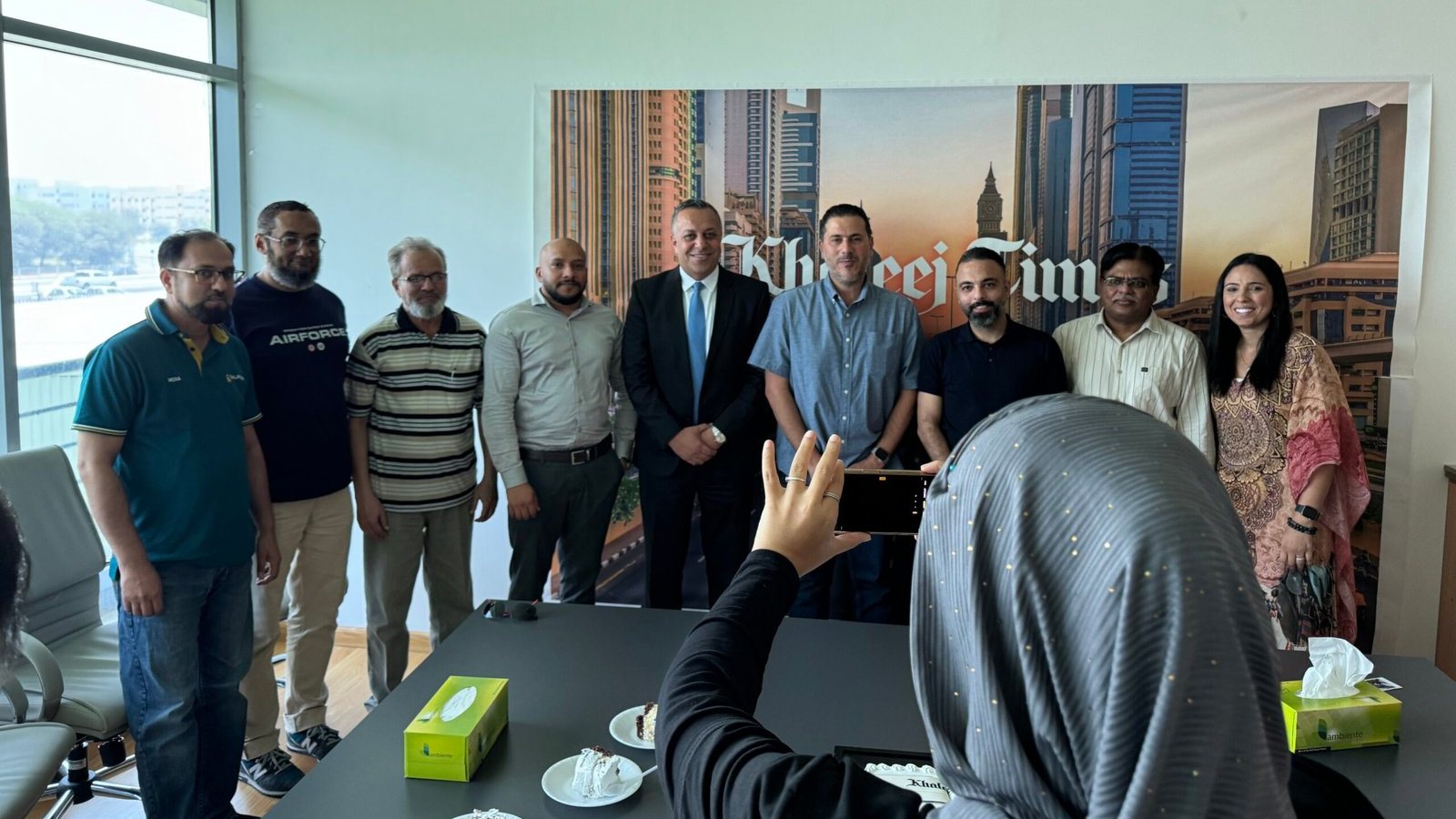 PRO TECHnology and Khaleej Times teams at the newspaper's Dubai office after the Dropbox deployment