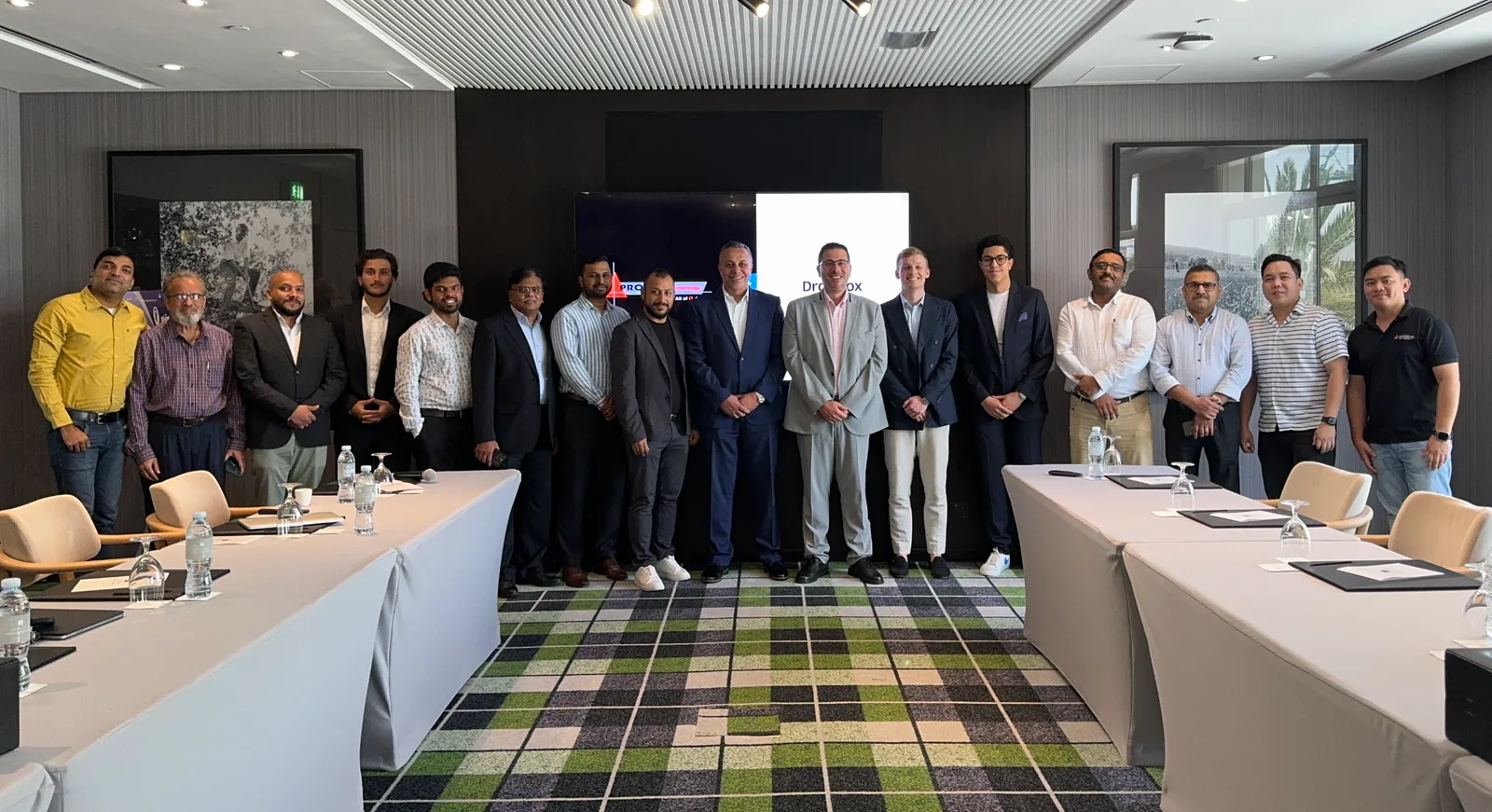 PRO TECHnology and Dropbox teams with media-sector guests at the Address Montgomerie Dubai event on 29 May 2024