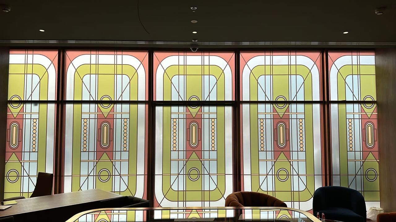 Large format UV printing on glass and acoustic panels at 2.5 metres wide