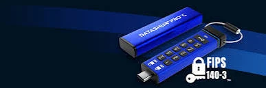 iStorage datAshur PRO+C USB-C keypad encrypted flash drive with a FIPS 140-3 badge