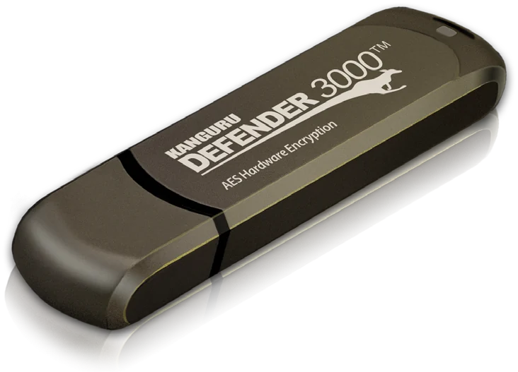 Kanguru Defender 3000 hardware-encrypted USB flash drive