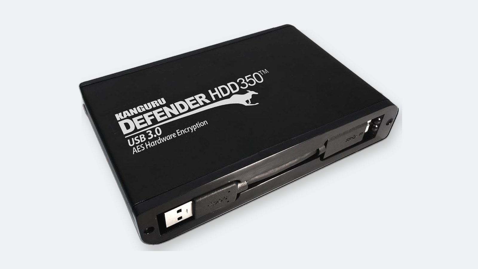 Kanguru Defender HDD350 hardware-encrypted portable hard drive, illustrating a guide to offline backup rotation