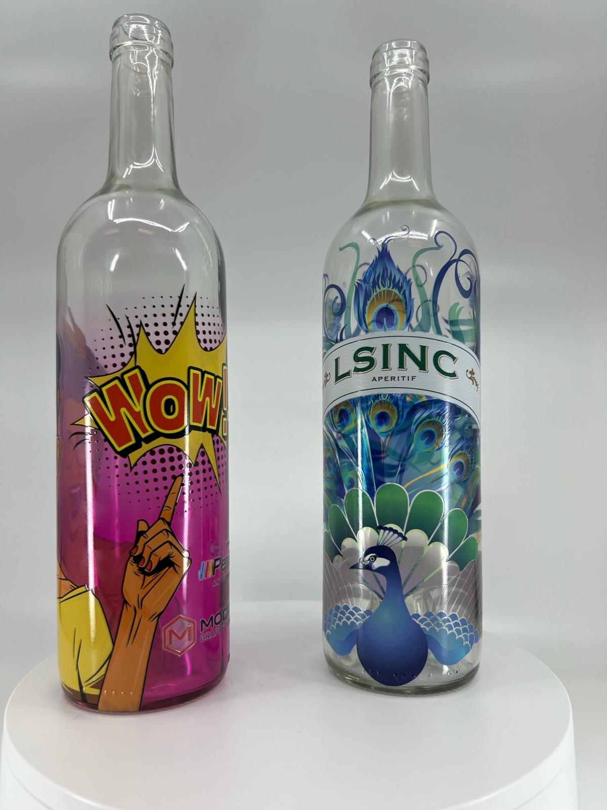 Short run printed glass bottles