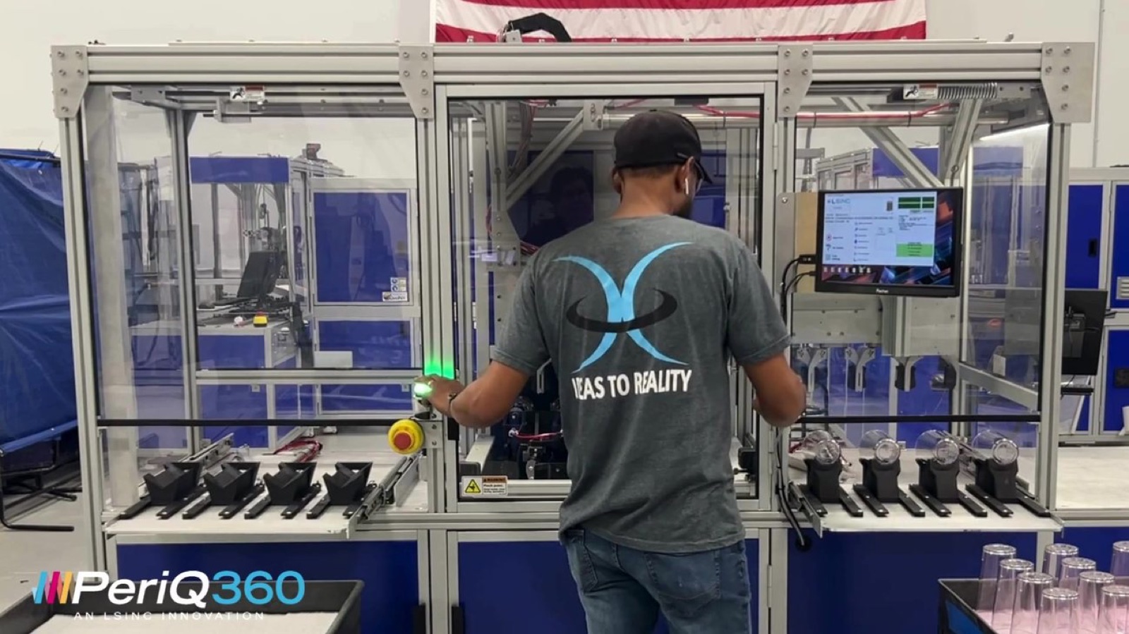 LSINC PeriQ360 direct to object printing system running beverage containers