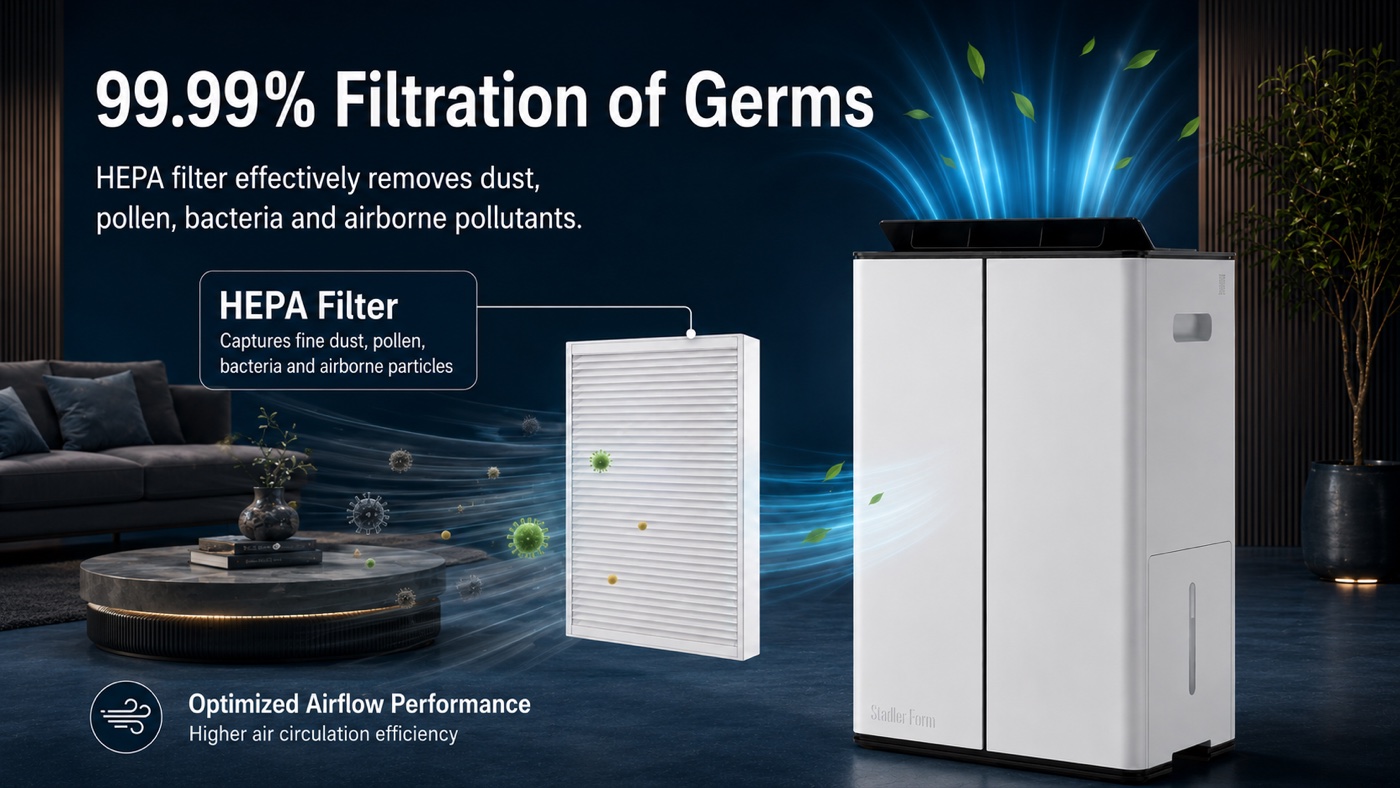 Compact dehumidifier suited to a UAE bedroom