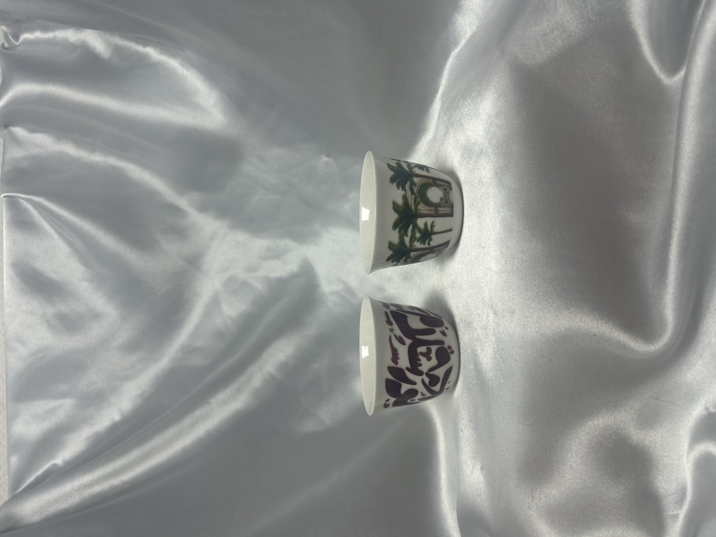 Qahwa cups printed with Ramadan and Eid artwork