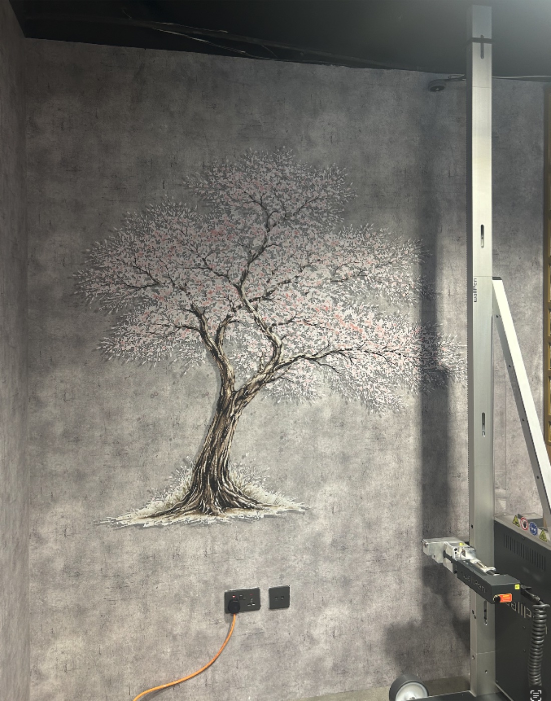 Car showroom with a full wall mural printed by wallPen
