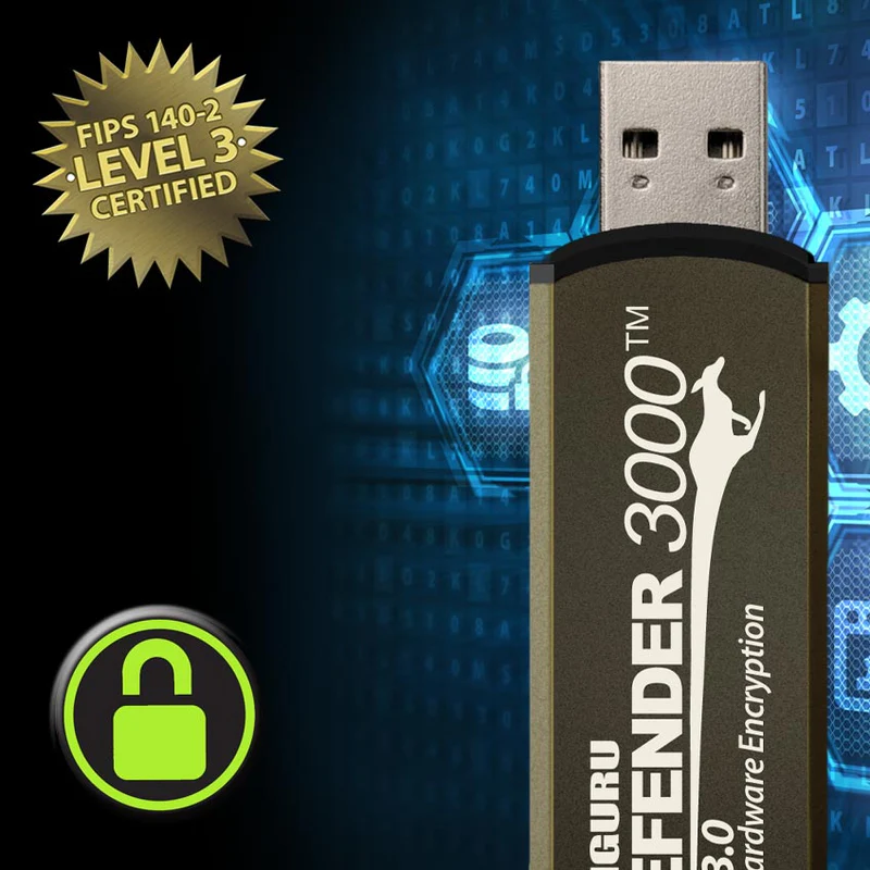 Kanguru Defender 3000 encrypted USB drives
