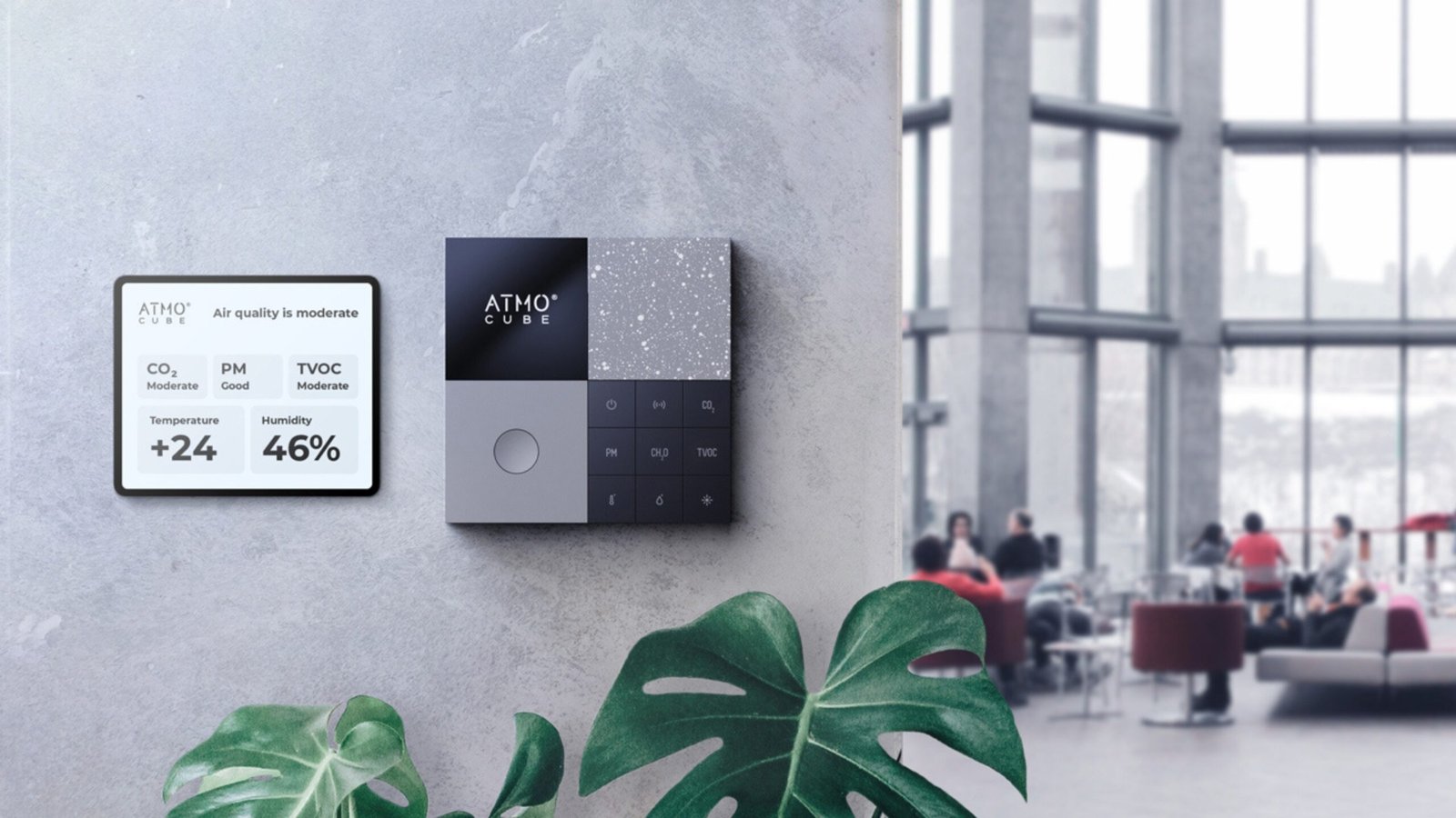 Atmocube indoor air quality monitor for commercial buildings