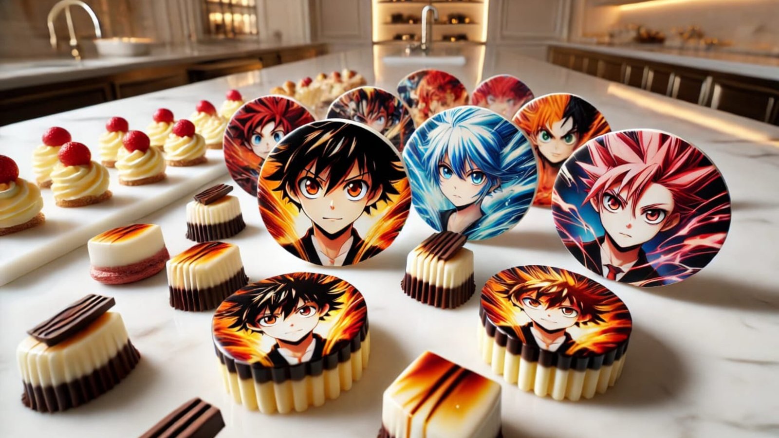 Full colour artwork printed directly onto chocolate and petit fours with edible ink