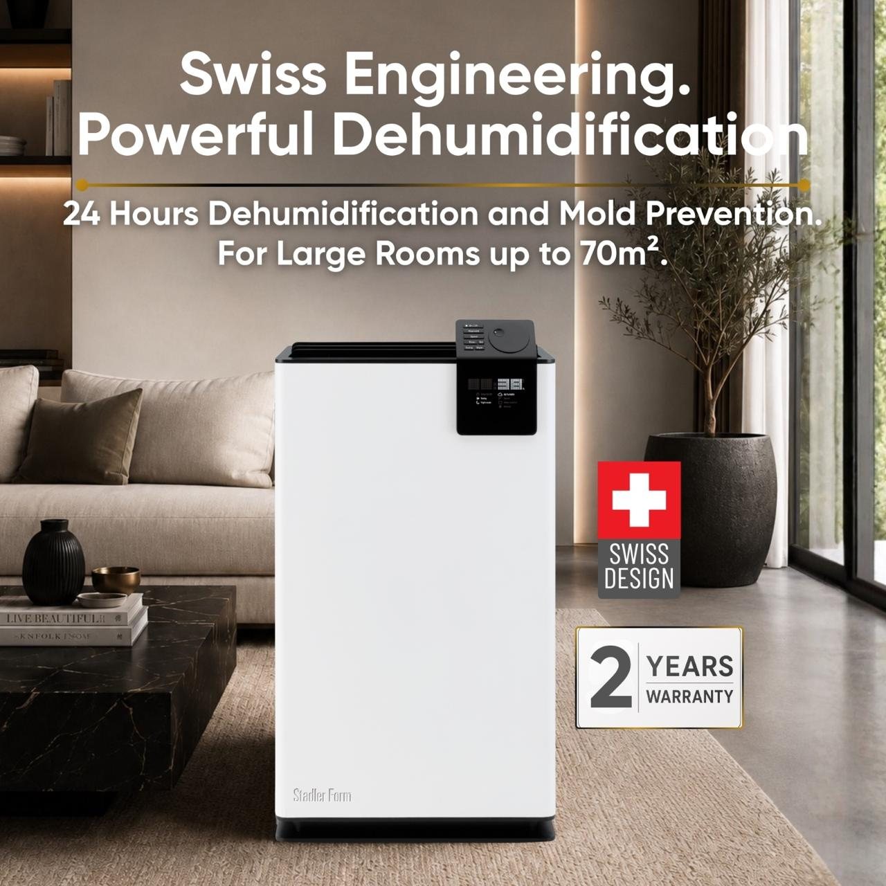Stadler Form Albert dehumidifier, Swiss engineered for rooms up to 70 square metres