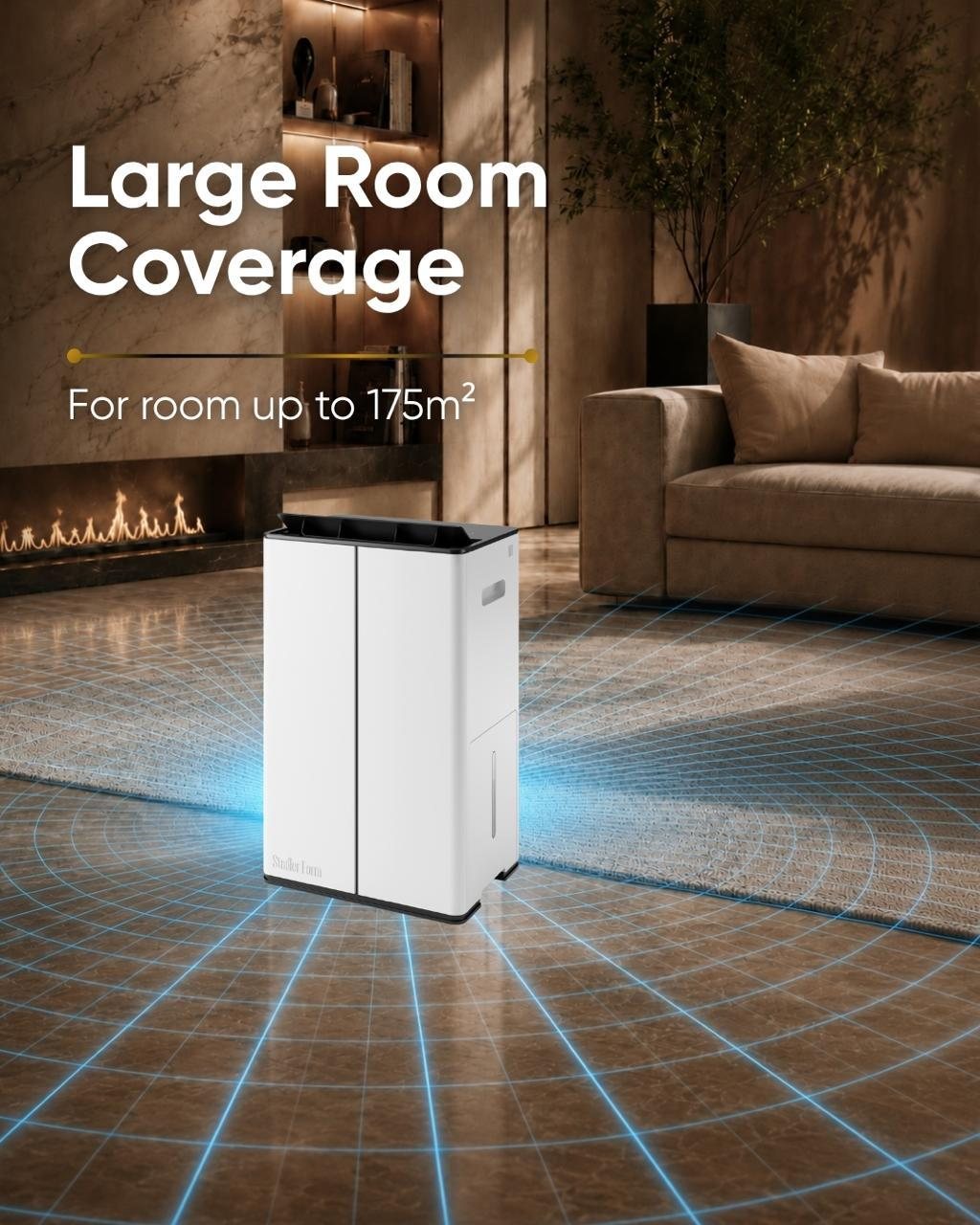 Stadler Form Lukas Pro dehumidifier covering a large room of up to 175 square metres