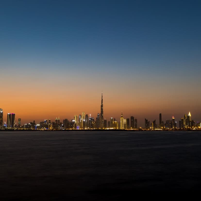 The Dubai skyline at dusk, the in-region infrastructure sovereign voice AI runs on
